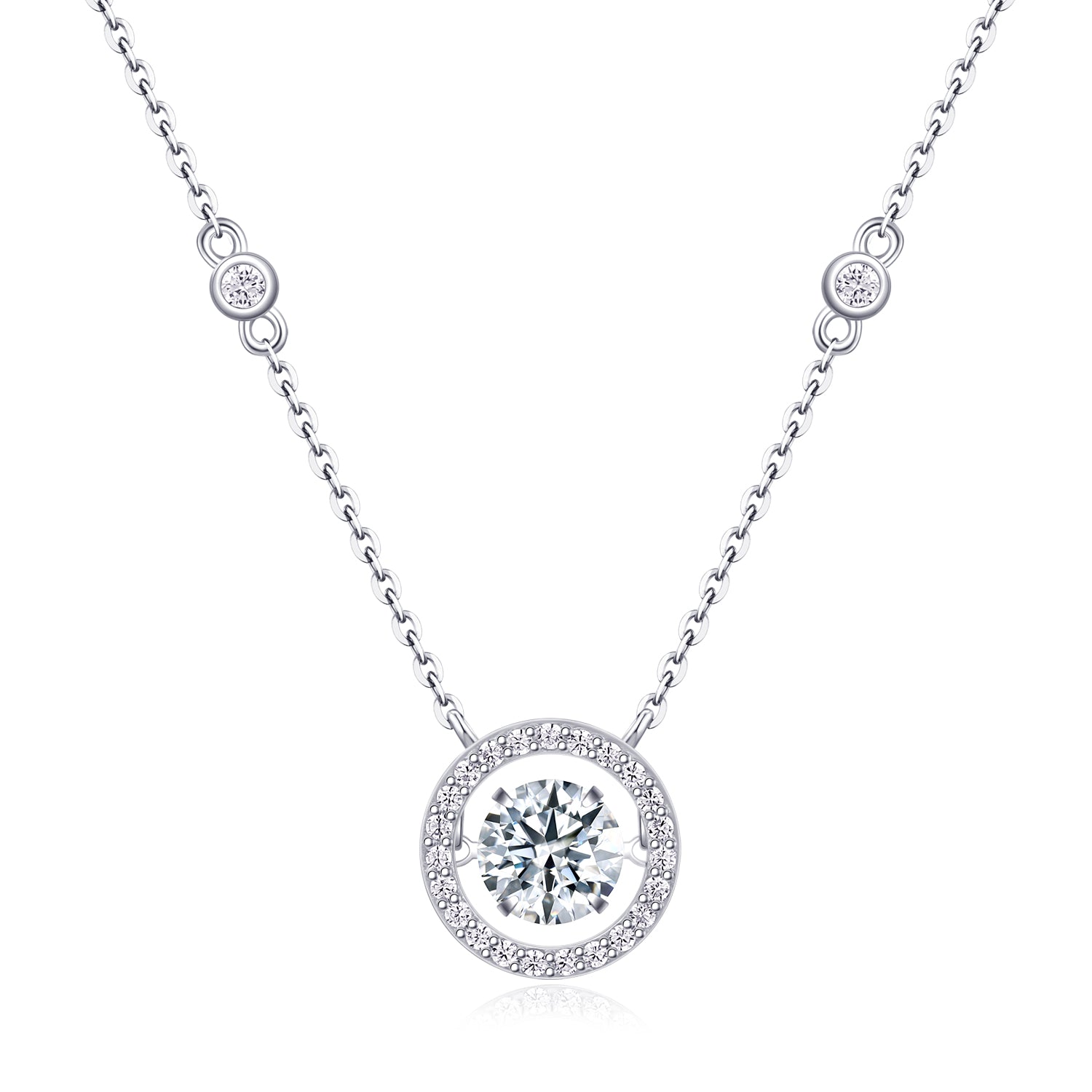Möbius 1-Carat Moissanite Pendant in Platinum-Plated S925 Sterling Silver