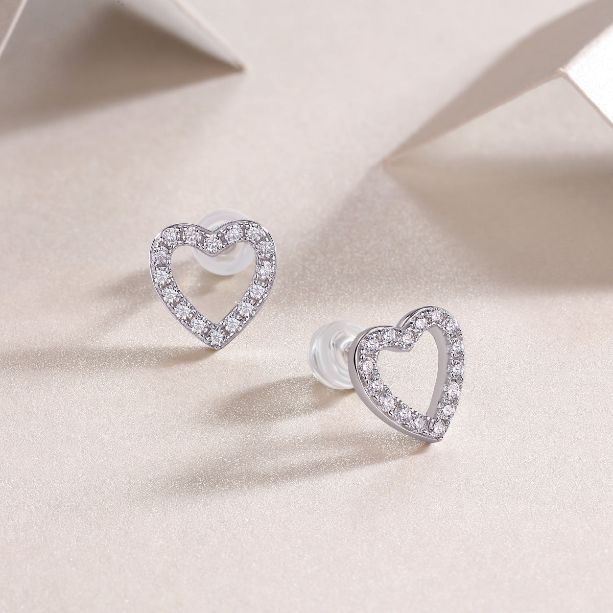 Moissanite Stud Earrings - S925 Sterling Silver Platinum-Plated (Pair)