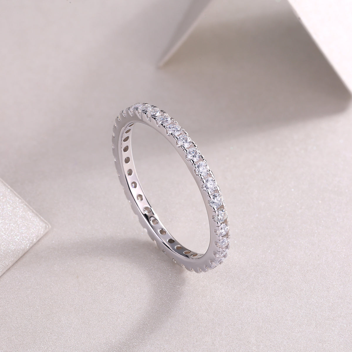 Moissanite Row Ring - 925 Sterling Silver