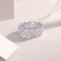 Multi-Row Pavé Moissanite Band Ring in S925 Sterling Silver