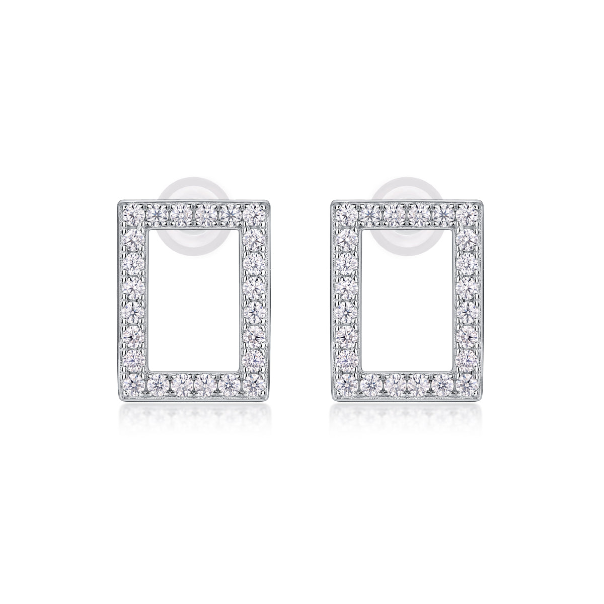 Moissanite Sterling Silver Platinum Plated Studs