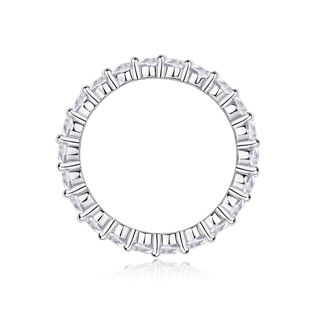 Single Row Moissanite Band Ring in S925 Sterling Silver