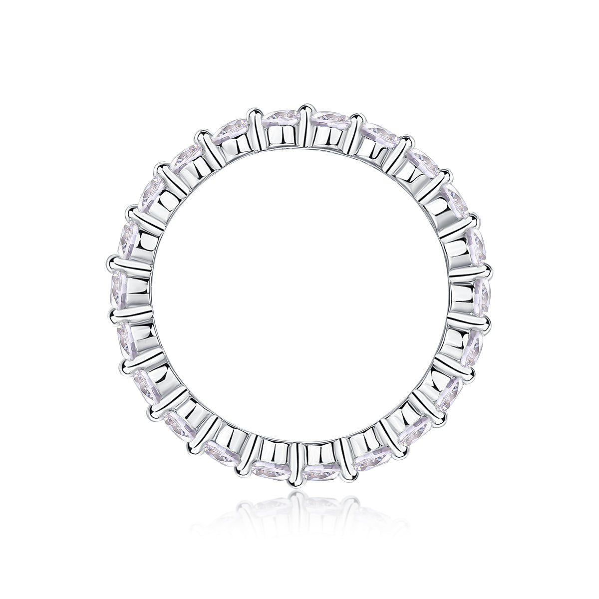 Single Row Moissanite Band Ring in S925 Sterling Silver
