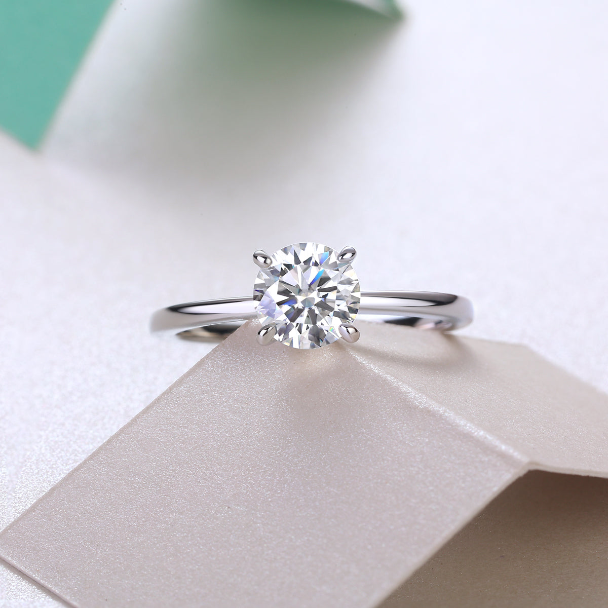 1 Carat Moissanite Solitaire Ring - Classic 4-Prong Setting