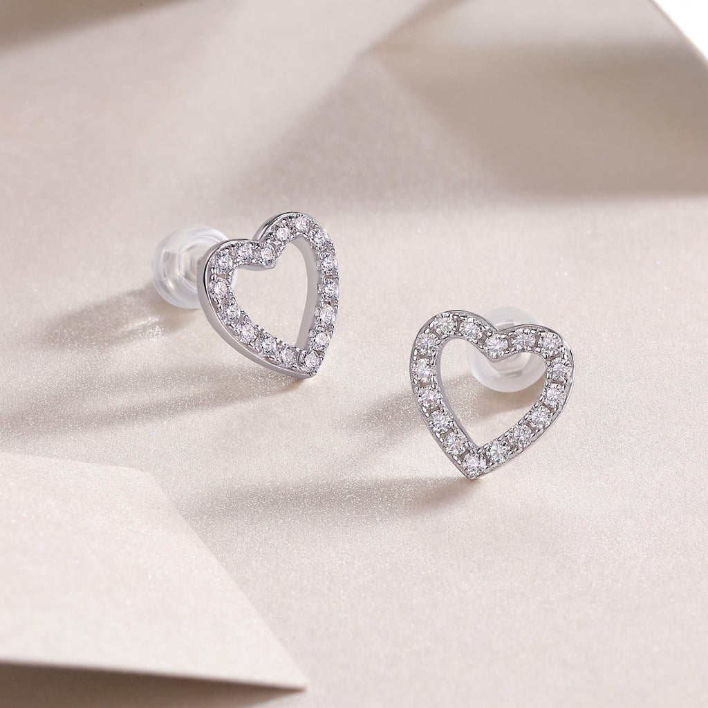 Moissanite Stud Earrings - S925 Sterling Silver Platinum-Plated (Pair)