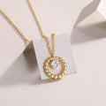 Moon Pearl Moissanite Pendant Necklace - 0.5 Carat S925 Sterling Silver