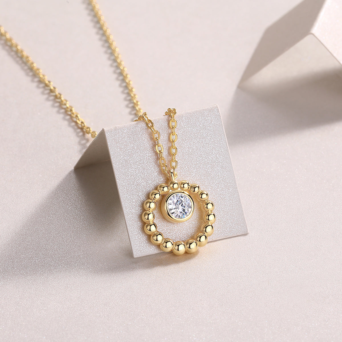 Moon Pearl Moissanite Pendant Necklace - 0.5 Carat S925 Sterling Silver