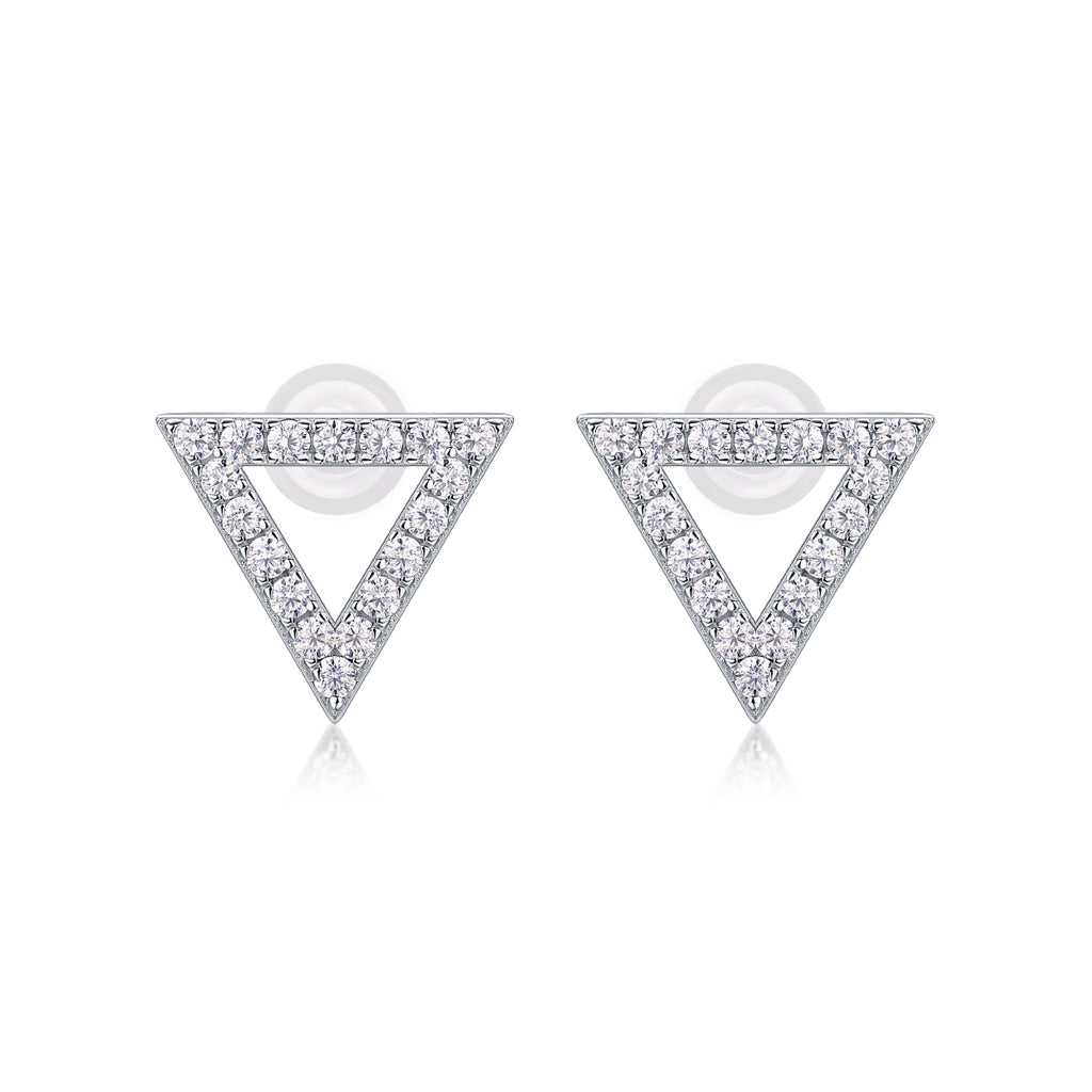 Moissanite Sterling Silver Earrings - Unique Design