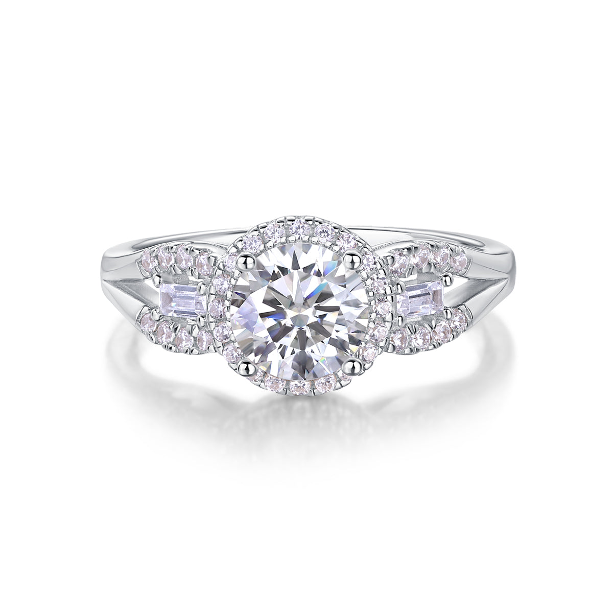 Large Solitaire Moissanite Wedding Ring in S925 Sterling Silver