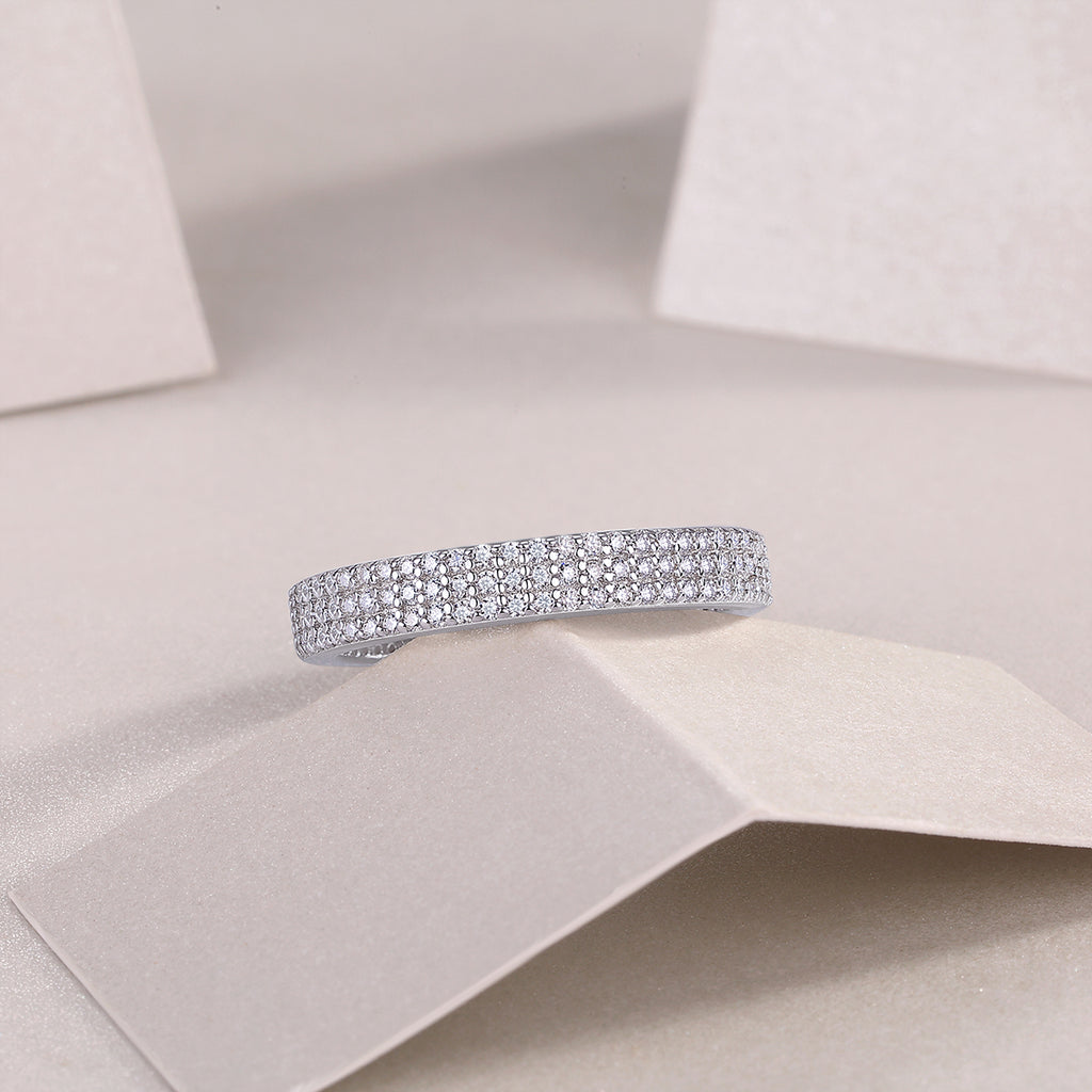 Moissanite Platinum-Plated Ring – S925 Sterling Silver