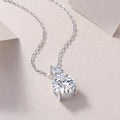 Jazz Manor Moissanite Pendant Necklace — 3ct, S925 Sterling Silver, Platinum-Plated