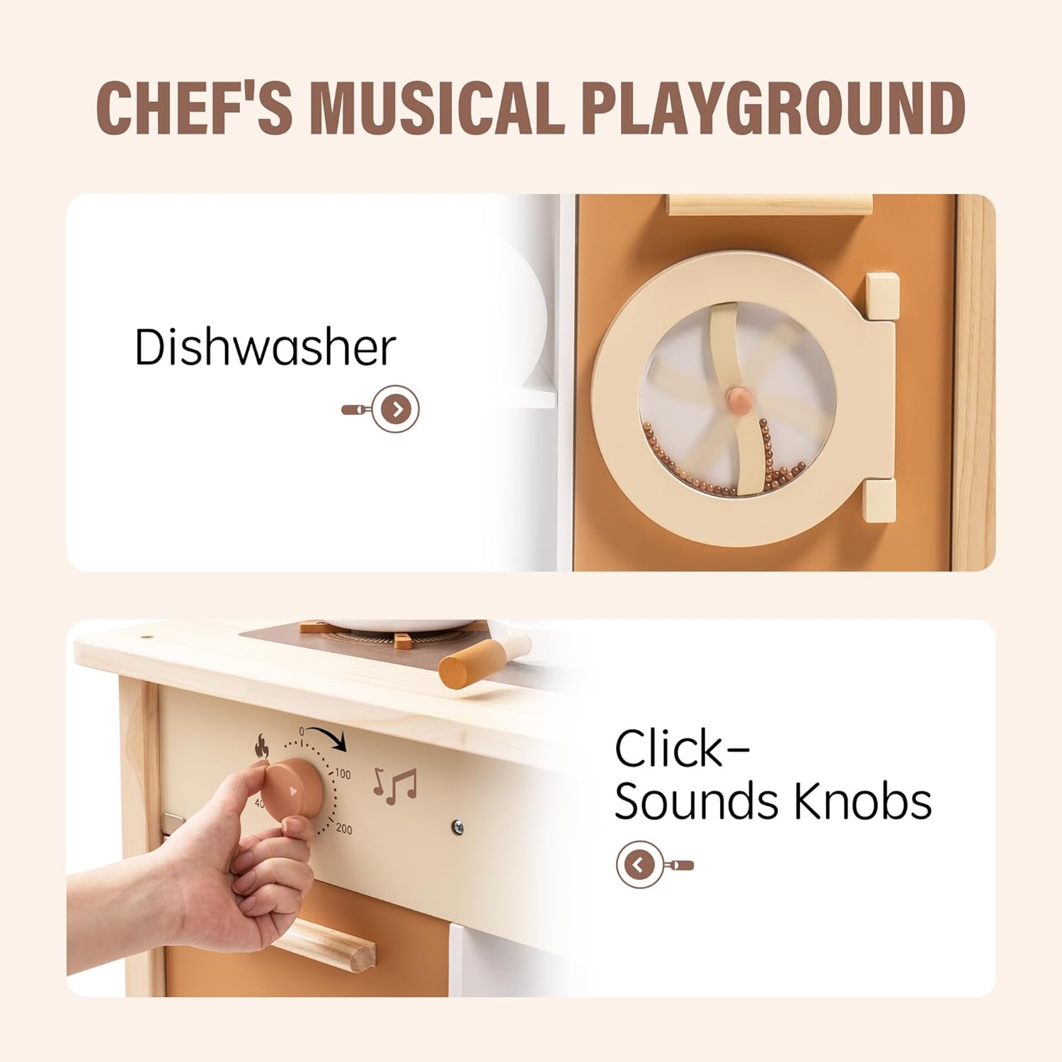 Large Wooden Play Kitchen Set with Accessories