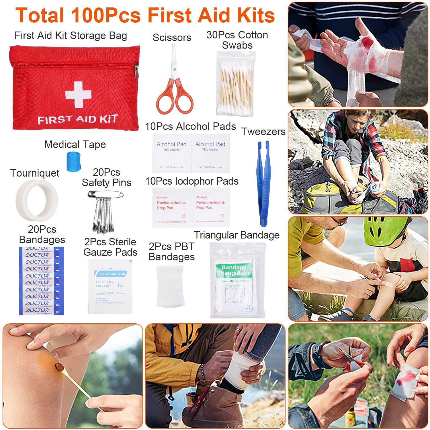 125-Piece Emergency Survival Kit with First Aid Supplies