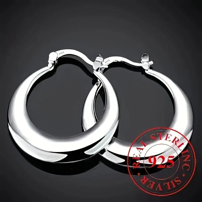 Sterling Silver Circle Hoop Earrings