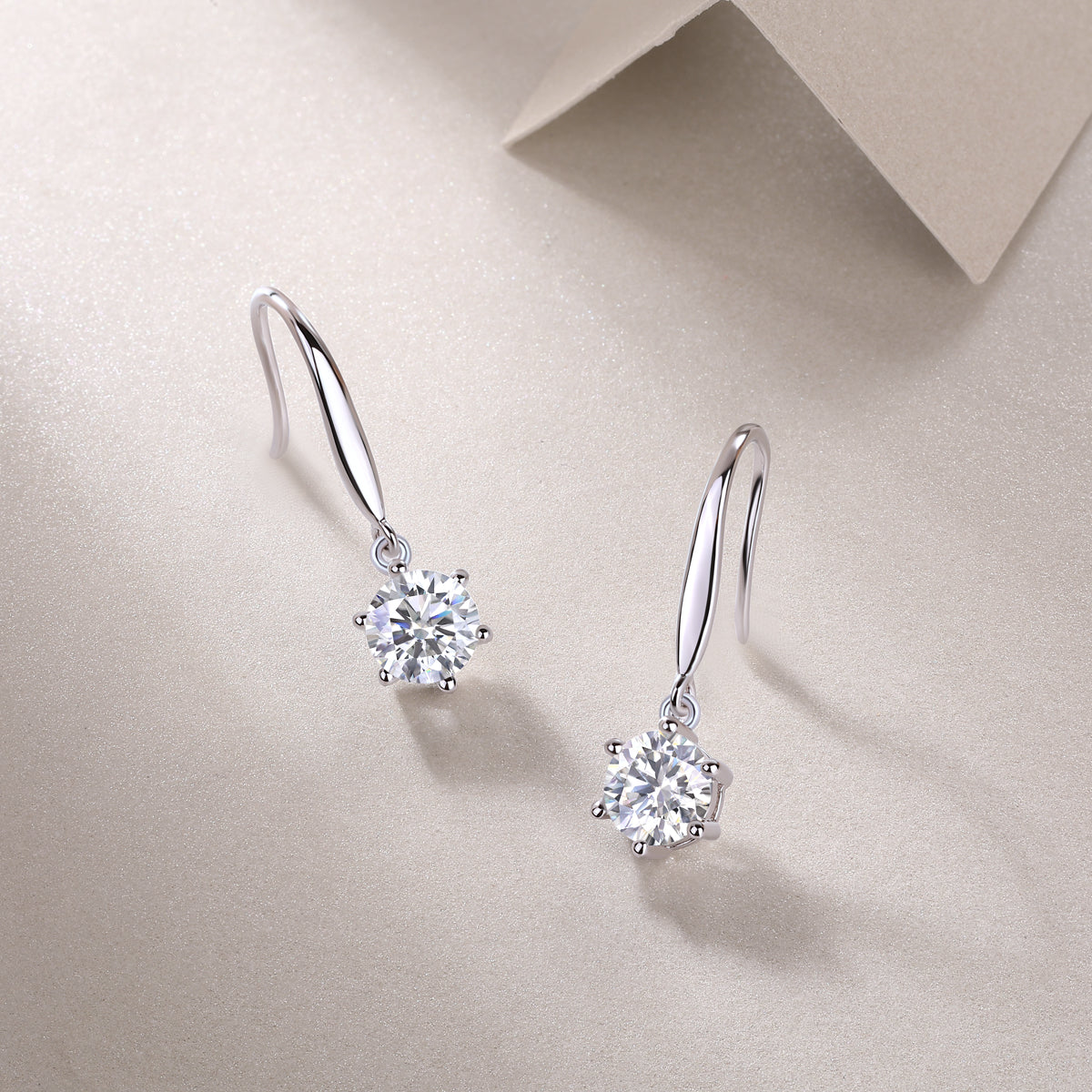1 Carat Moissanite Earrings - S925 Sterling Silver (Pair)