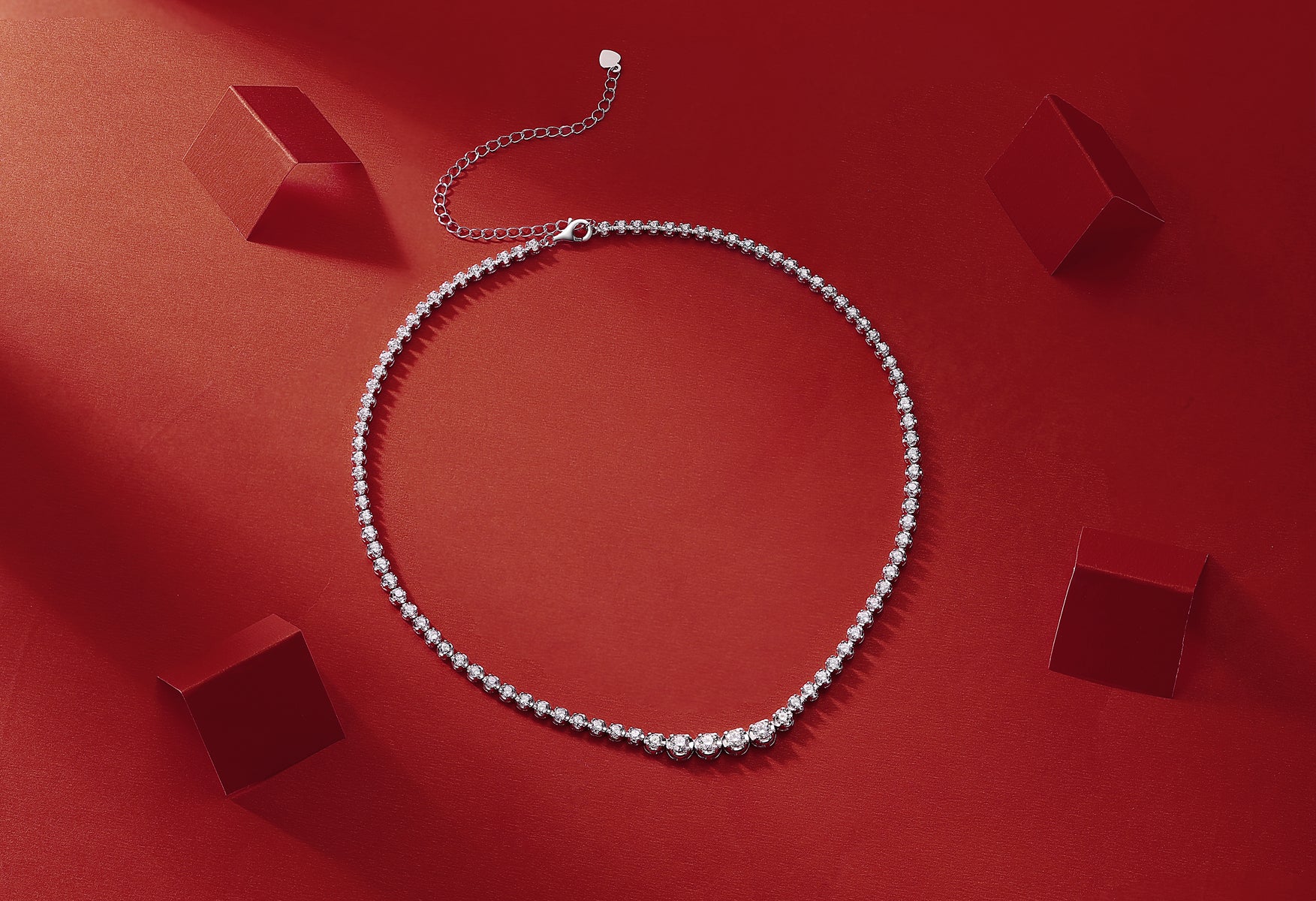 Multi-Stone Moissanite Sterling Silver Statement Necklace