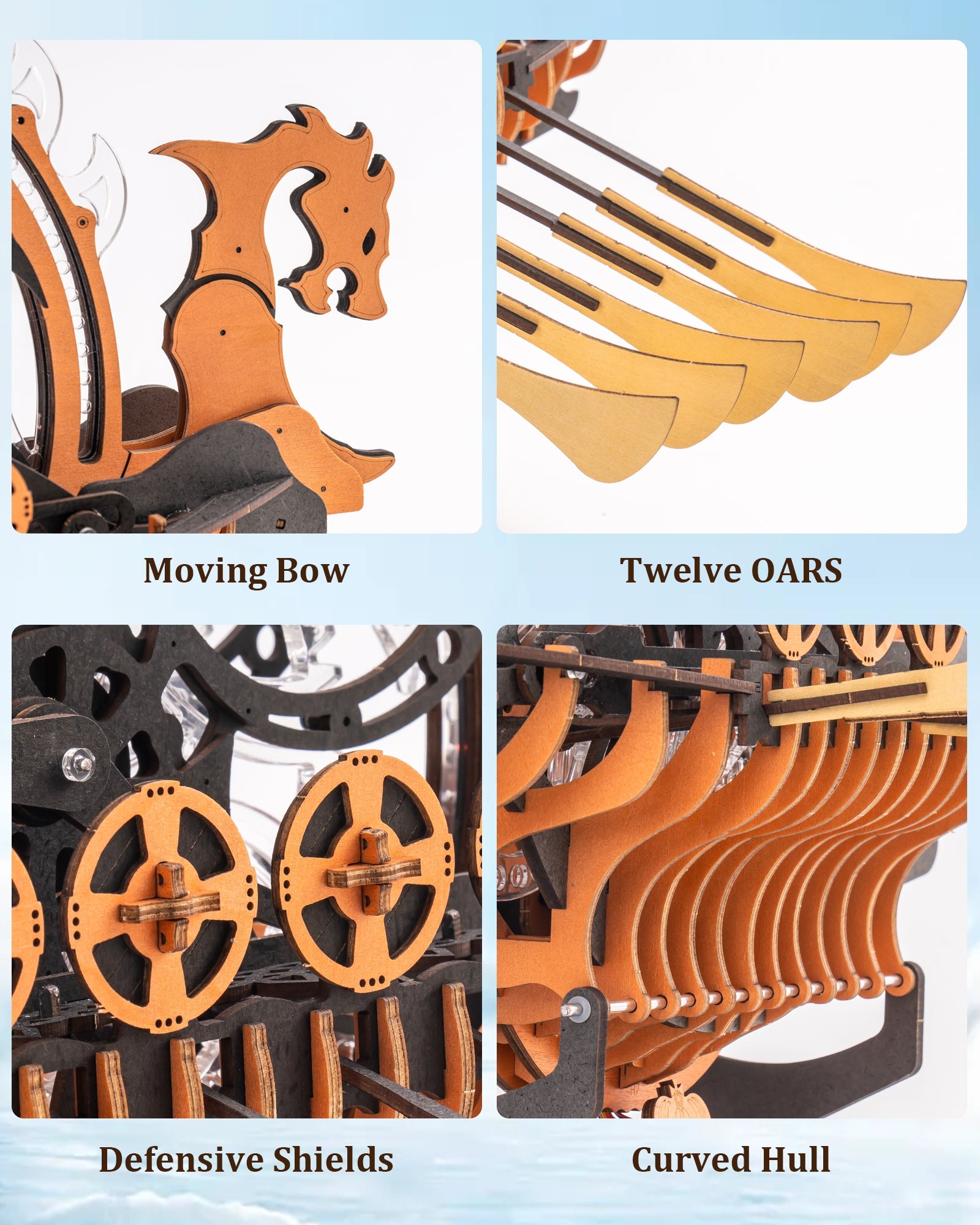 Dragon Boat Electric Mechanical 3D Wooden Puzzle