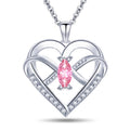 Infinity Butterfly Heart Necklace - 14K White Gold Plated with Cubic Zirconia