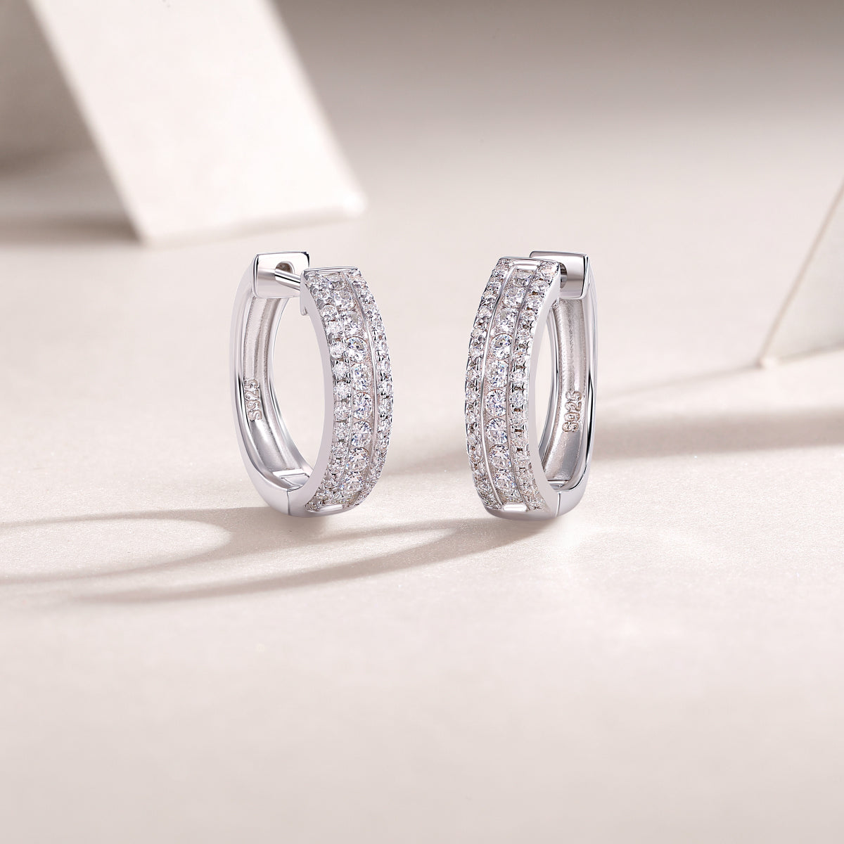 Moissanite Sterling Silver Stud Earrings