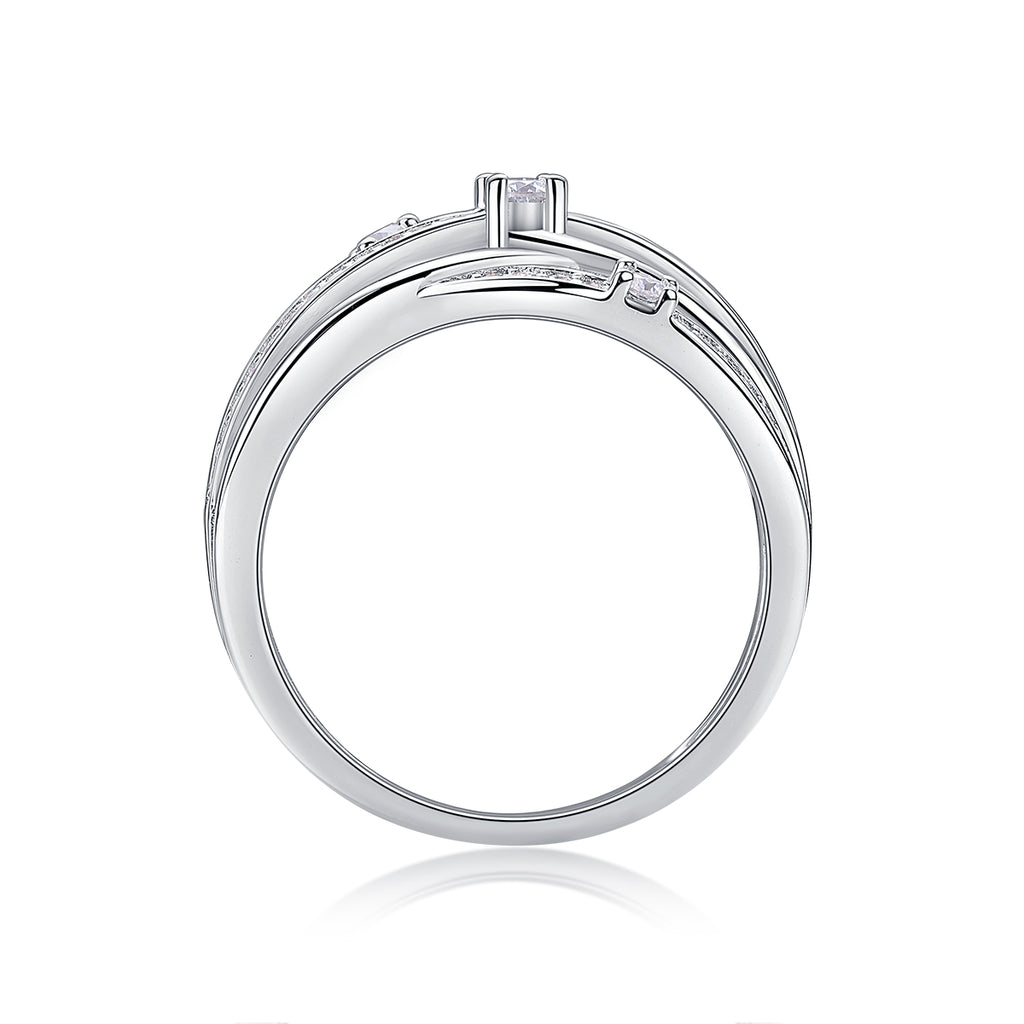 Star Burst Moissanite Ring in S925 Sterling Silver