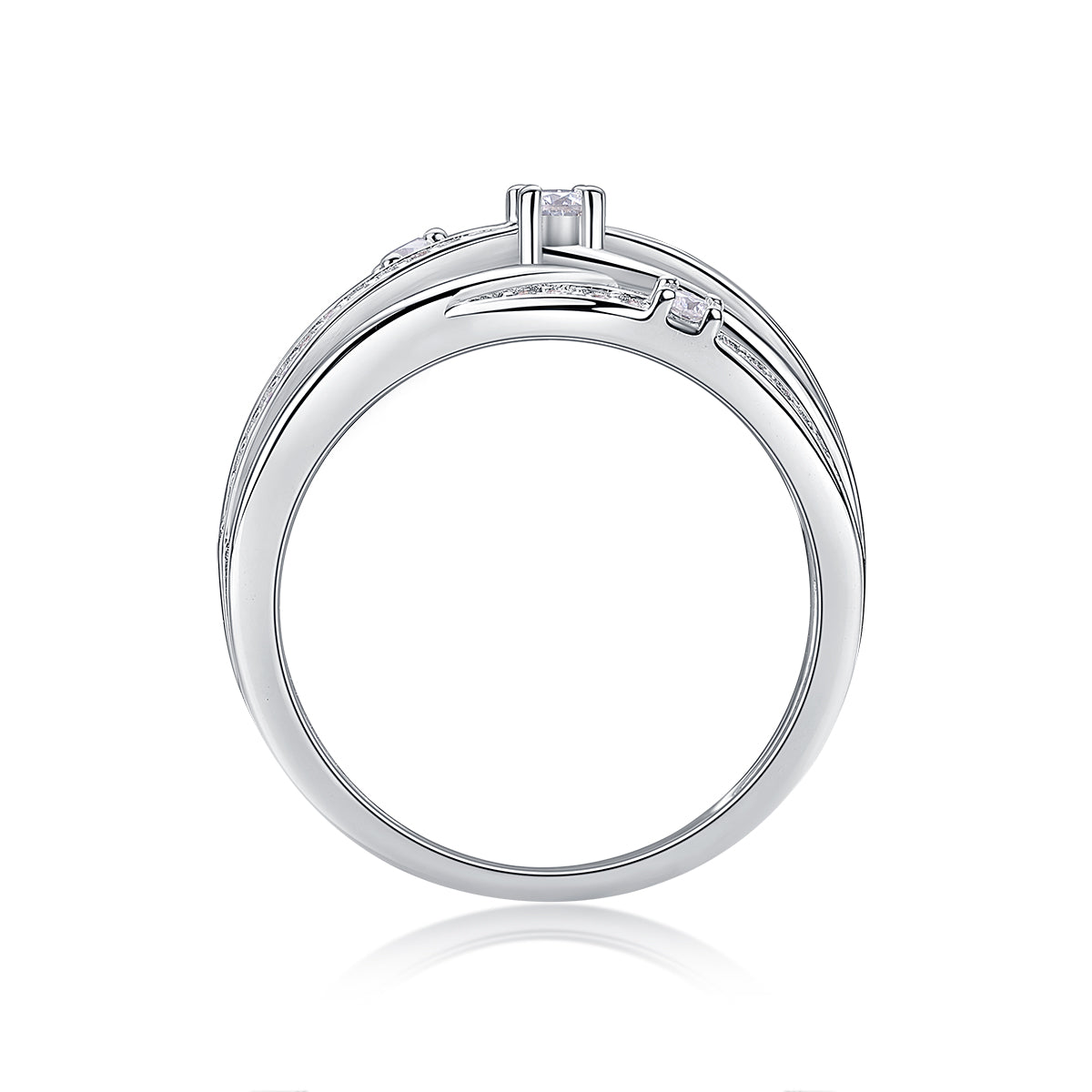 Star Burst Moissanite Ring in S925 Sterling Silver