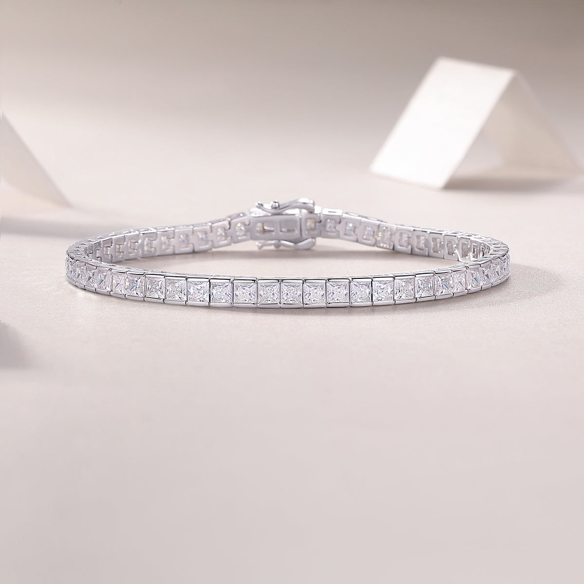 Square Moissanite S925 Sterling Silver Necklace