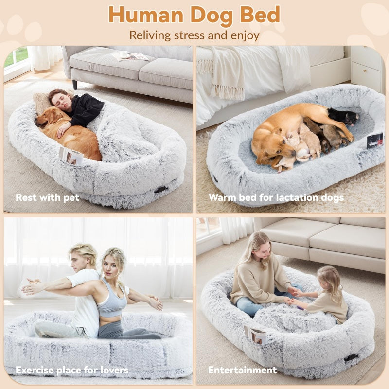 Human Dog Bed - Oversized Washable Pet Bed for People and Pets