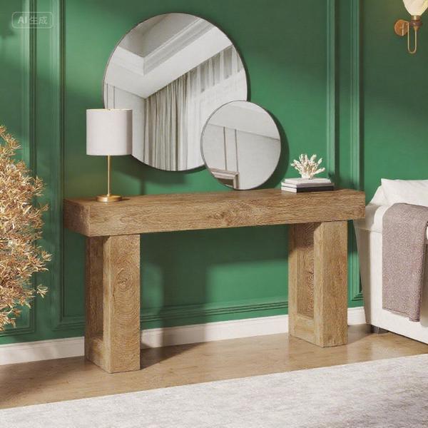 63" Farmhouse Console Table - Rustic Entryway & Sofa Table
