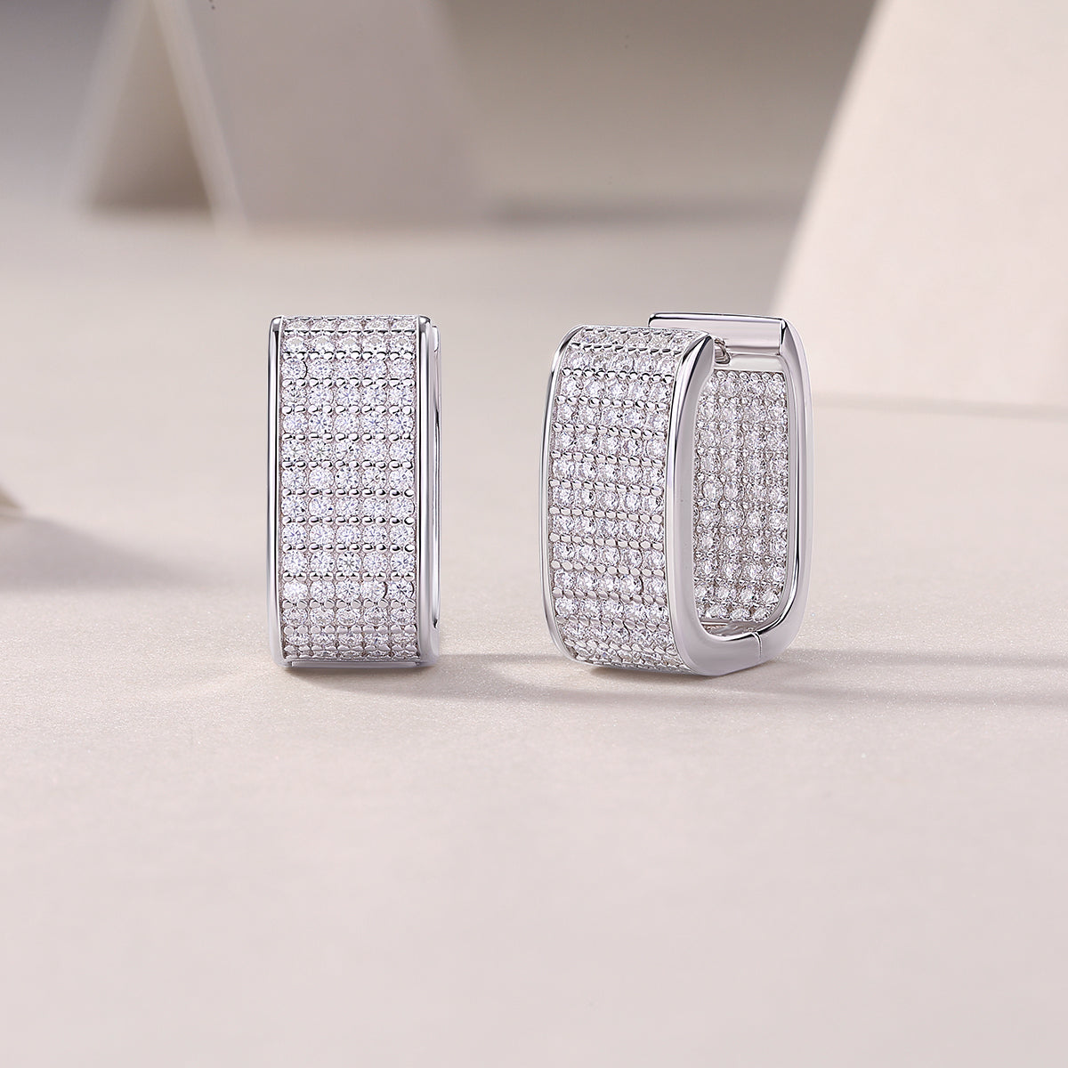 Moissanite Sterling Silver Stud Earring Set