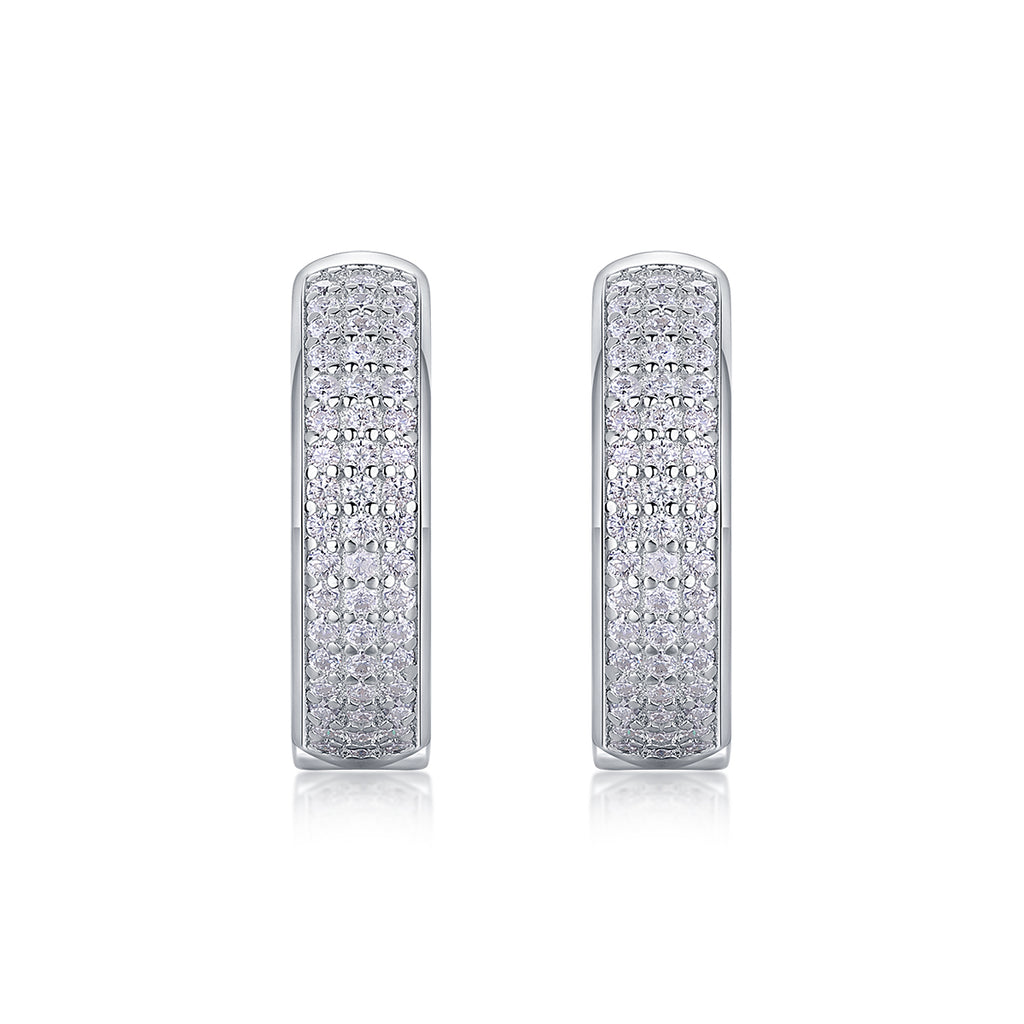 Moissanite Platinum Plated Sterling Silver Earrings