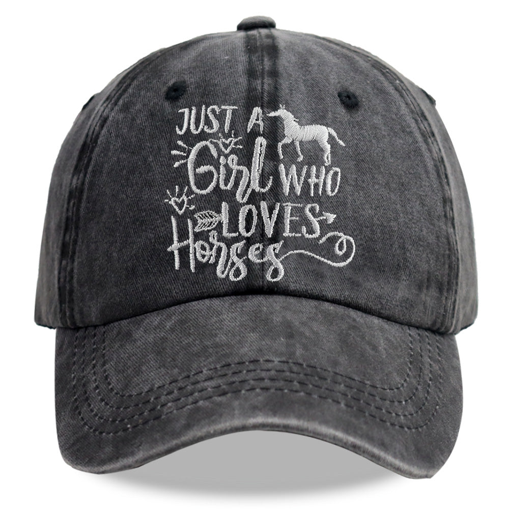 Embroidered Horse Baseball Cap - Adjustable Unisex Hat