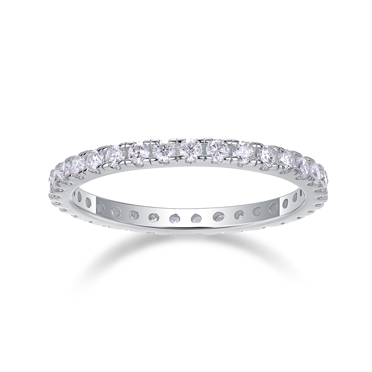 Moissanite Row Ring - 925 Sterling Silver