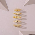 Moissanite Ring Set - 5 Piece Gold-Plated Sterling Silver Collection