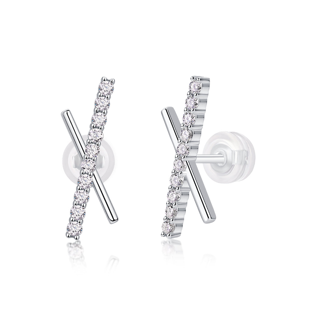 Moissanite Stud Earrings - 925 Sterling Silver