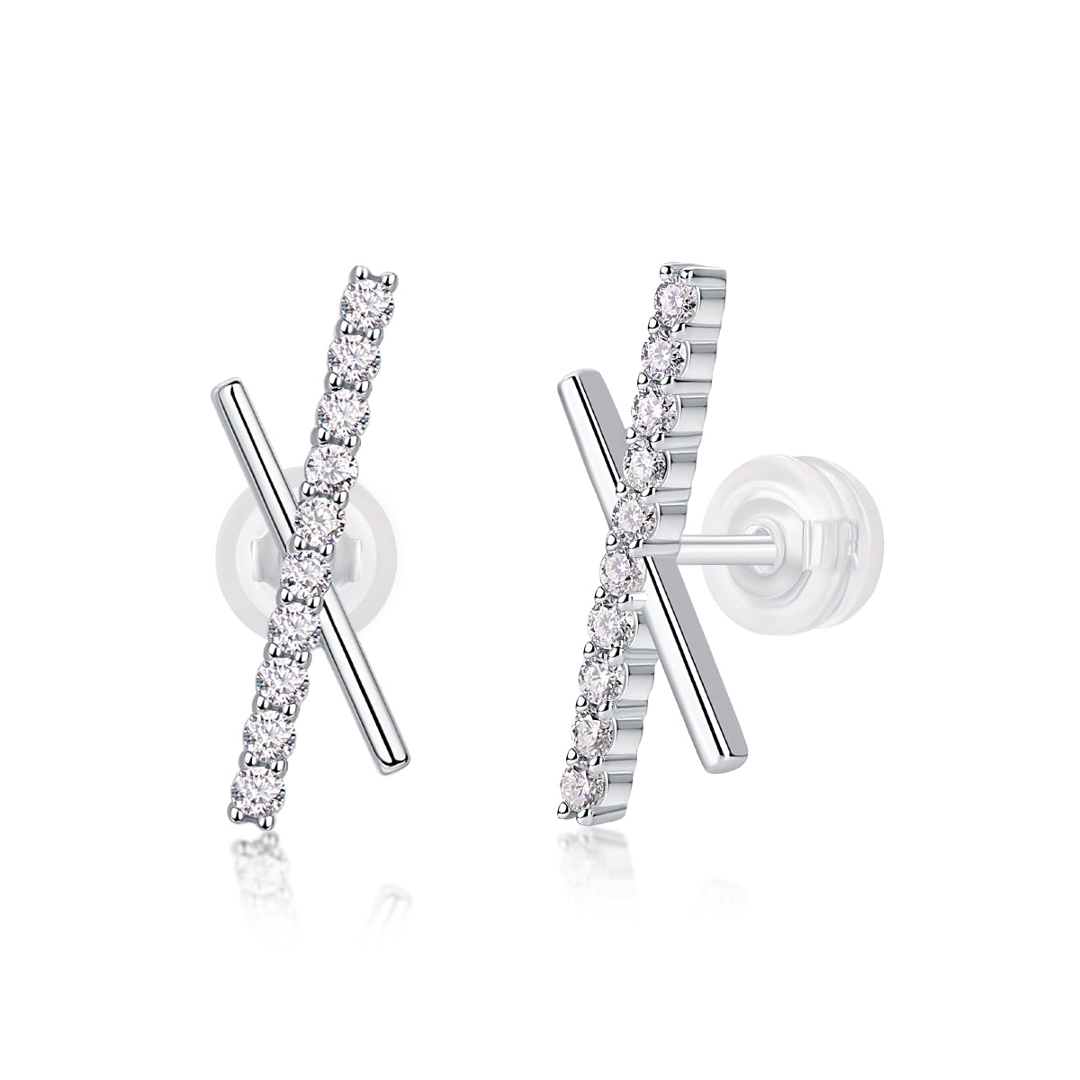 Moissanite Stud Earrings - 925 Sterling Silver
