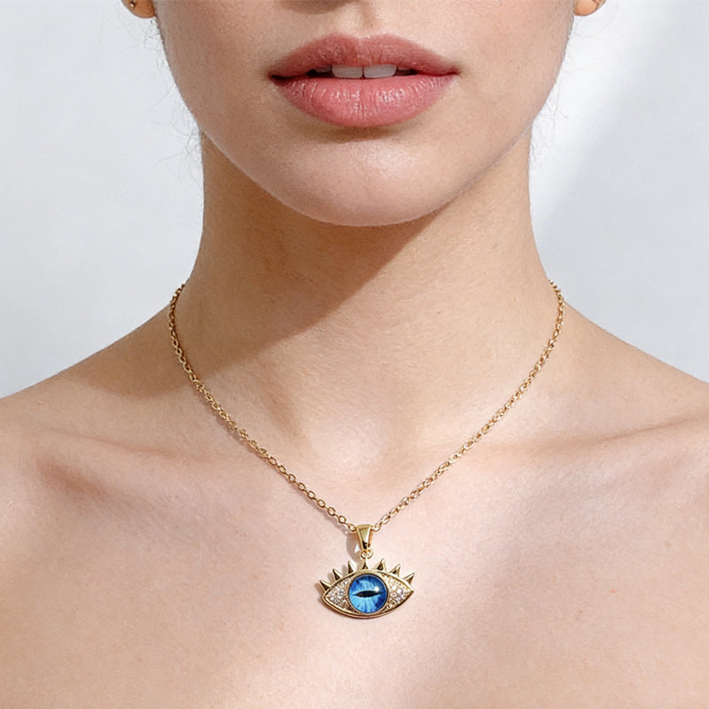 Evil Eye Hamsa Hand Necklace - Titanium Steel Protection Amulet