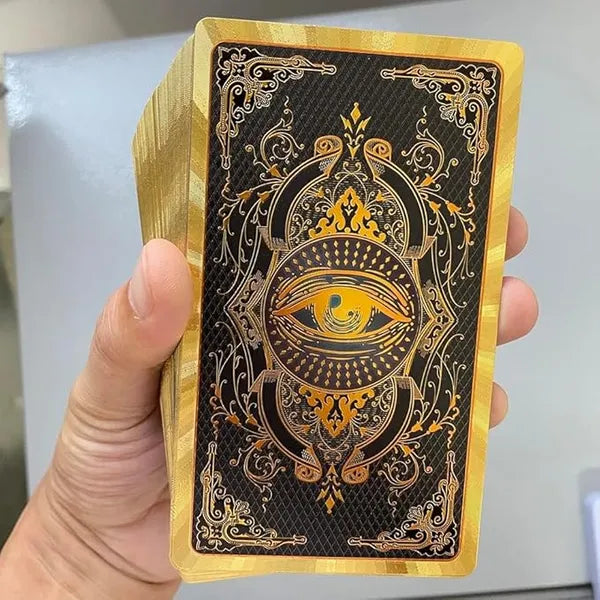 Golden Foil Tarot Deck - 78 Cards with Guidebook (Spanish & English)