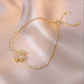 Infinity Heart Bracelet - Sterling Silver with Cubic Zirconia (Adjustable)