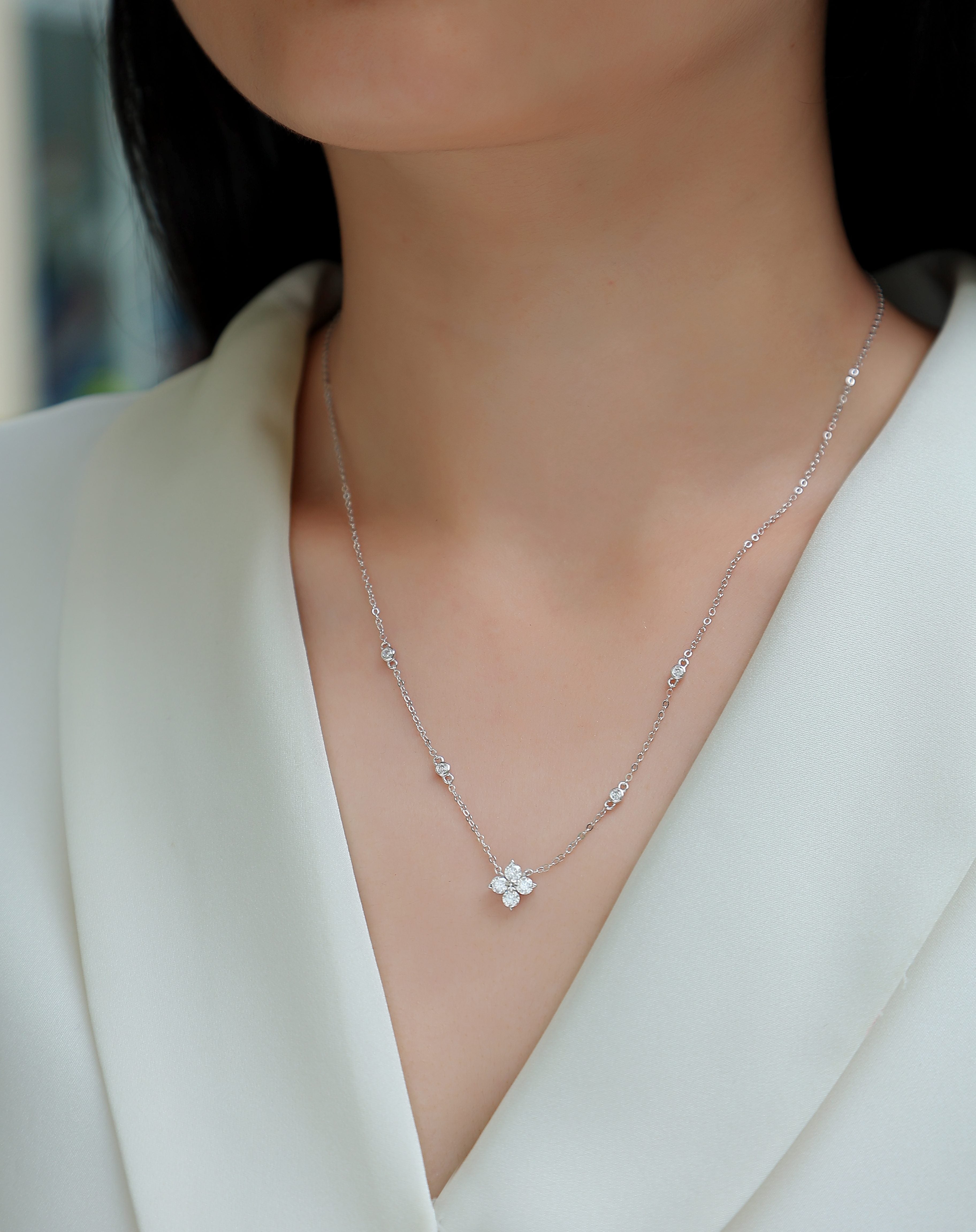 Radiant Star Moissanite Pendant Necklace — 1ct, S925 Sterling Silver, Platinum-Plated