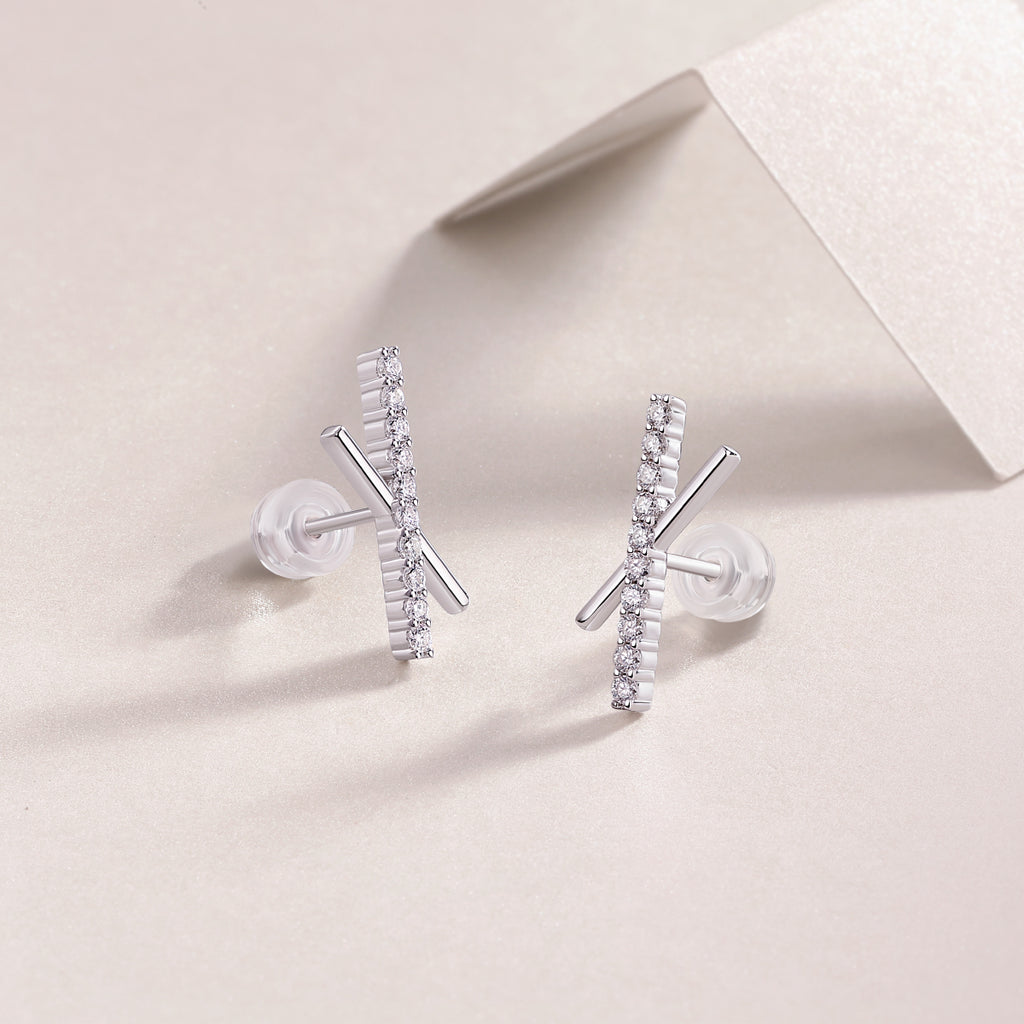 Moissanite Stud Earrings - 925 Sterling Silver