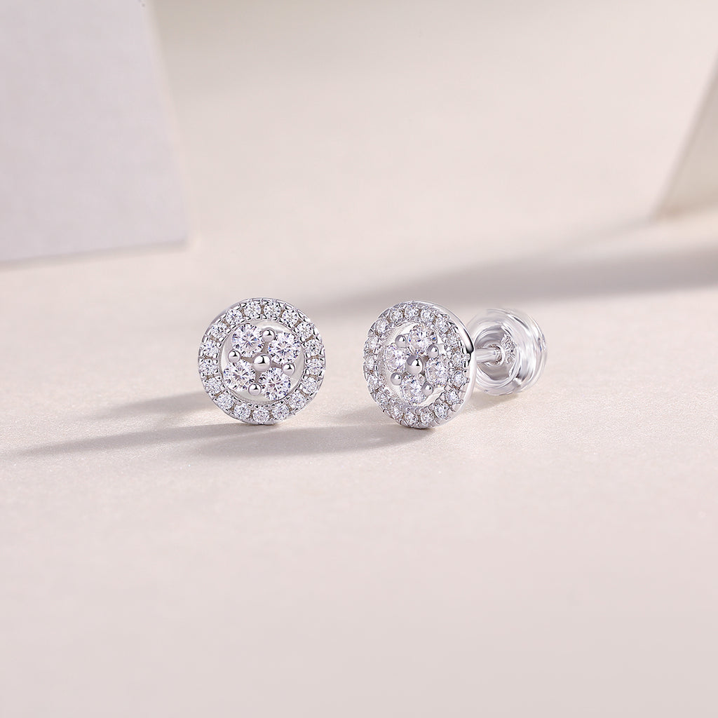 Moissanite Stud Earrings - S925 Sterling Silver Platinum-Plated (Pair)