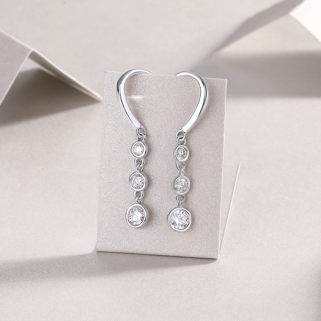 Multi-Stone Moissanite Earrings - S925 Sterling Silver