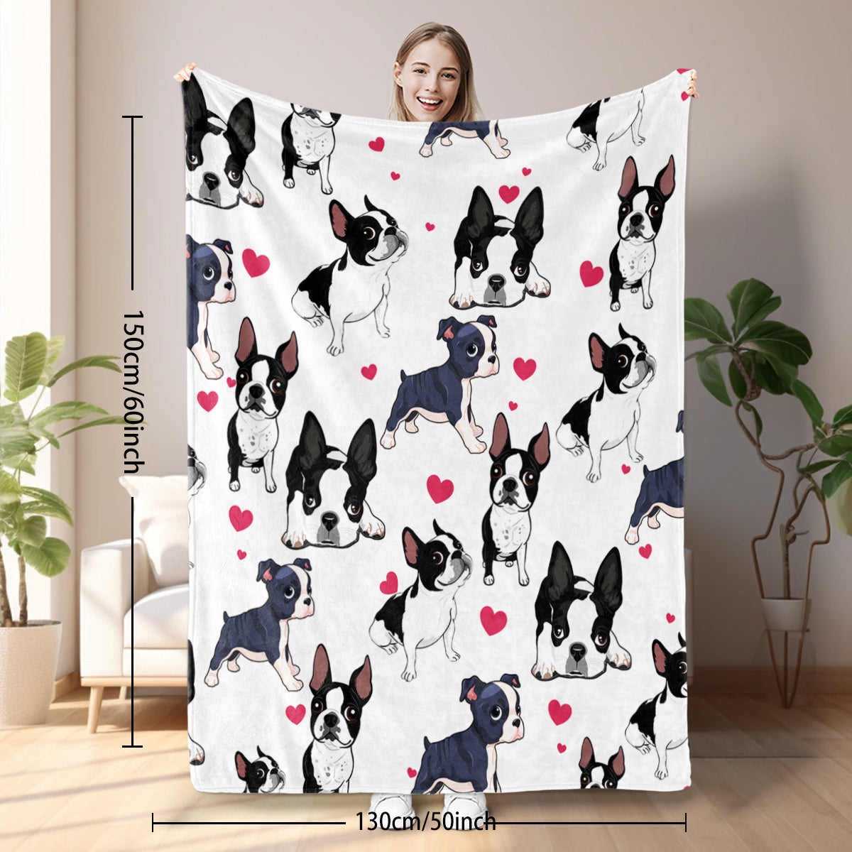 Adorable Dog Fleece Throw Blanket - Soft Flannel Blanket