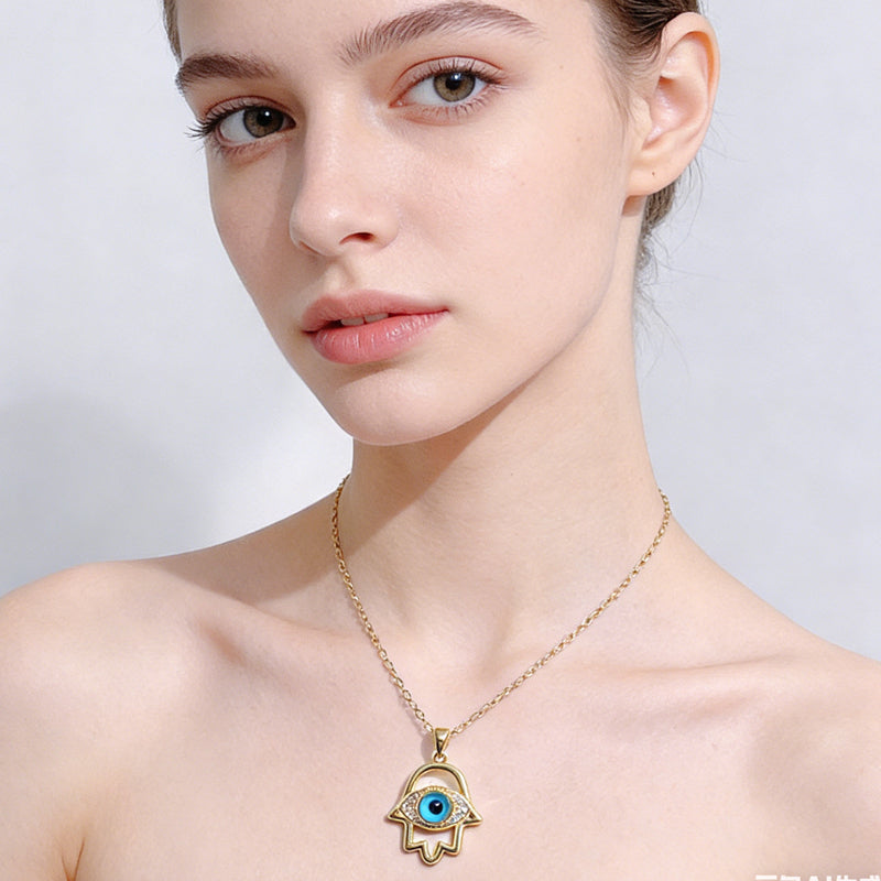 Evil Eye Hamsa Hand Protection Necklace