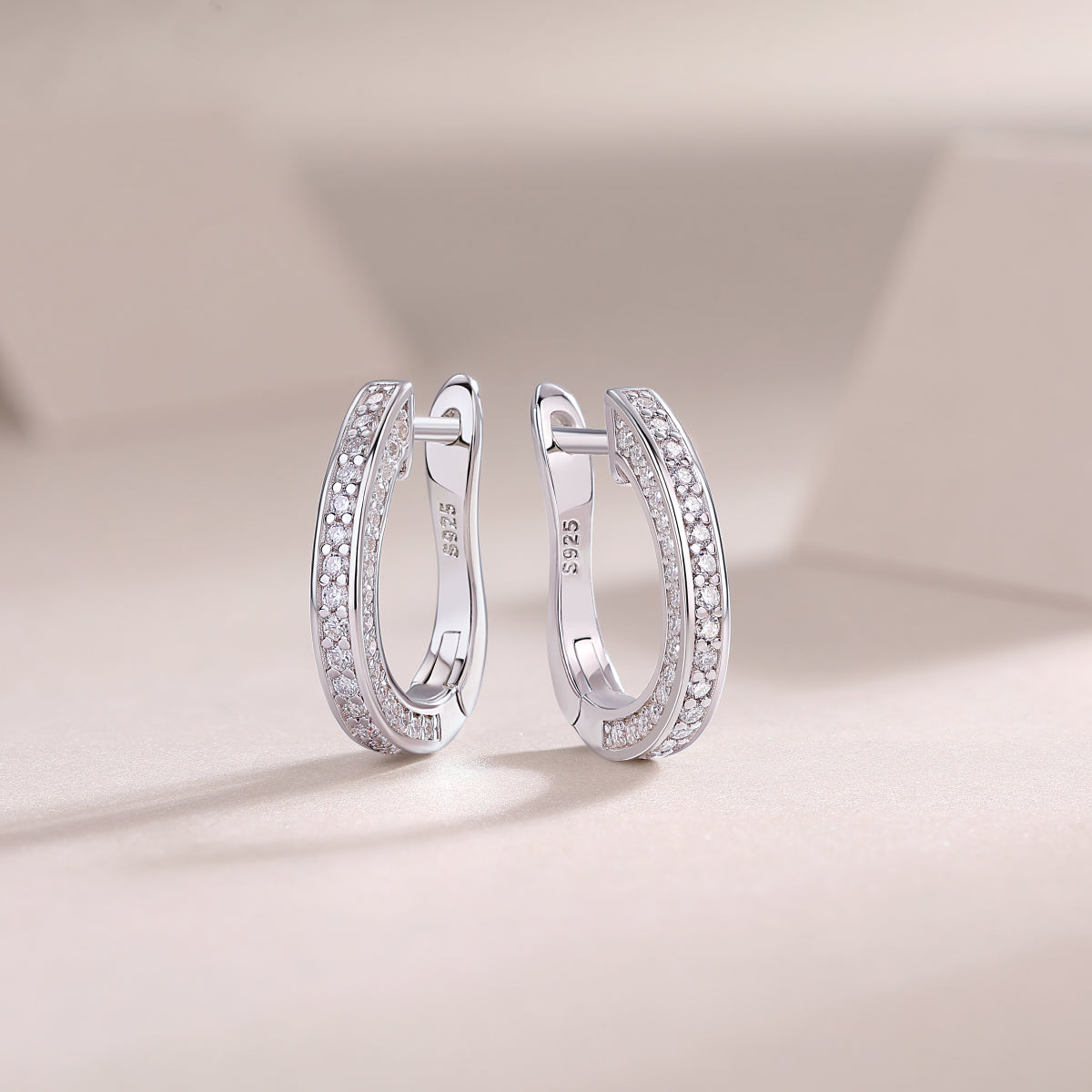 Moissanite Stud Earrings - S925 Sterling Silver Platinum-Plated (Pair)