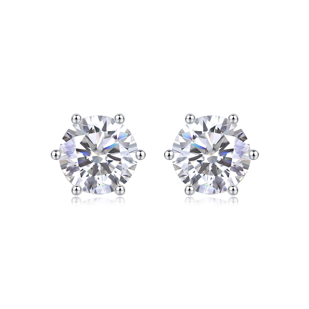 Moissanite Diamond Stud Earrings – S925 Sterling Silver