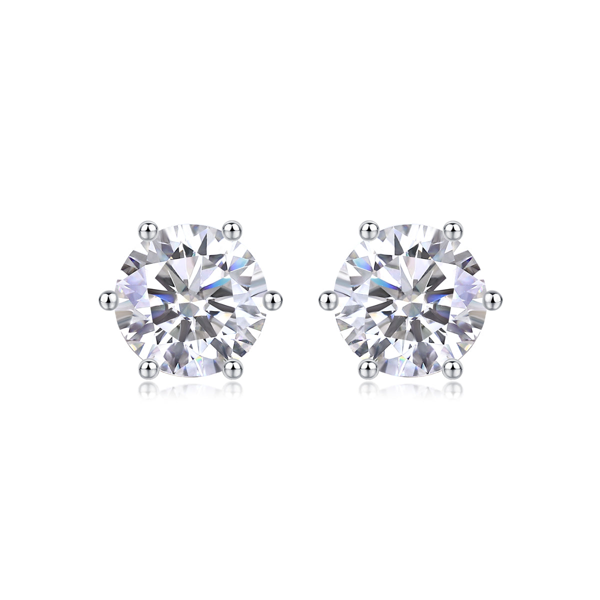 Moissanite Diamond Stud Earrings – S925 Sterling Silver