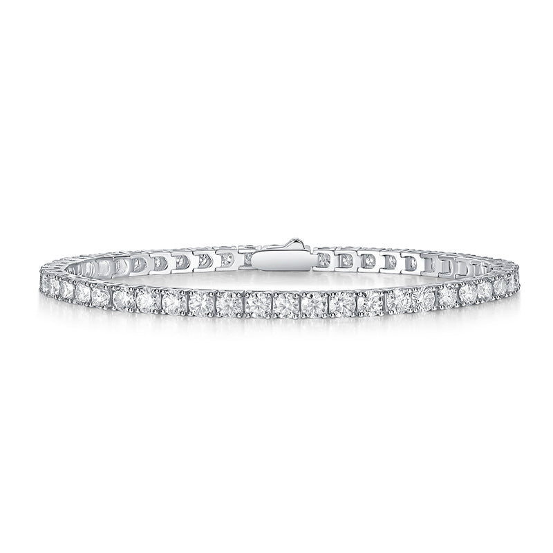 Unique Moissanite Tennis Bracelet — S925 Sterling Silver, Silver & Gold, 0.1ct