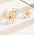 Geometric Flower Ring & Bracelet Set