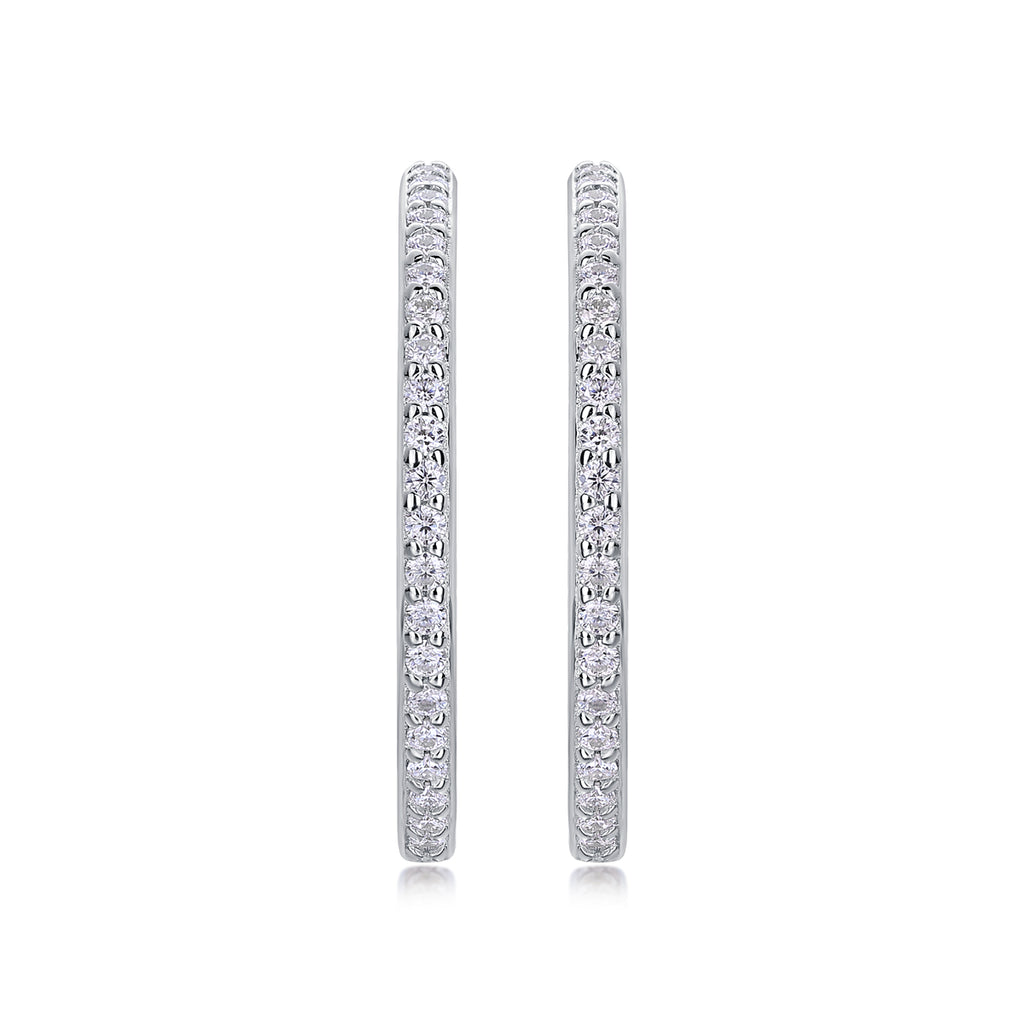 Square Moissanite Stud Earrings - S925 Sterling Silver Platinum-Plated (Pair)